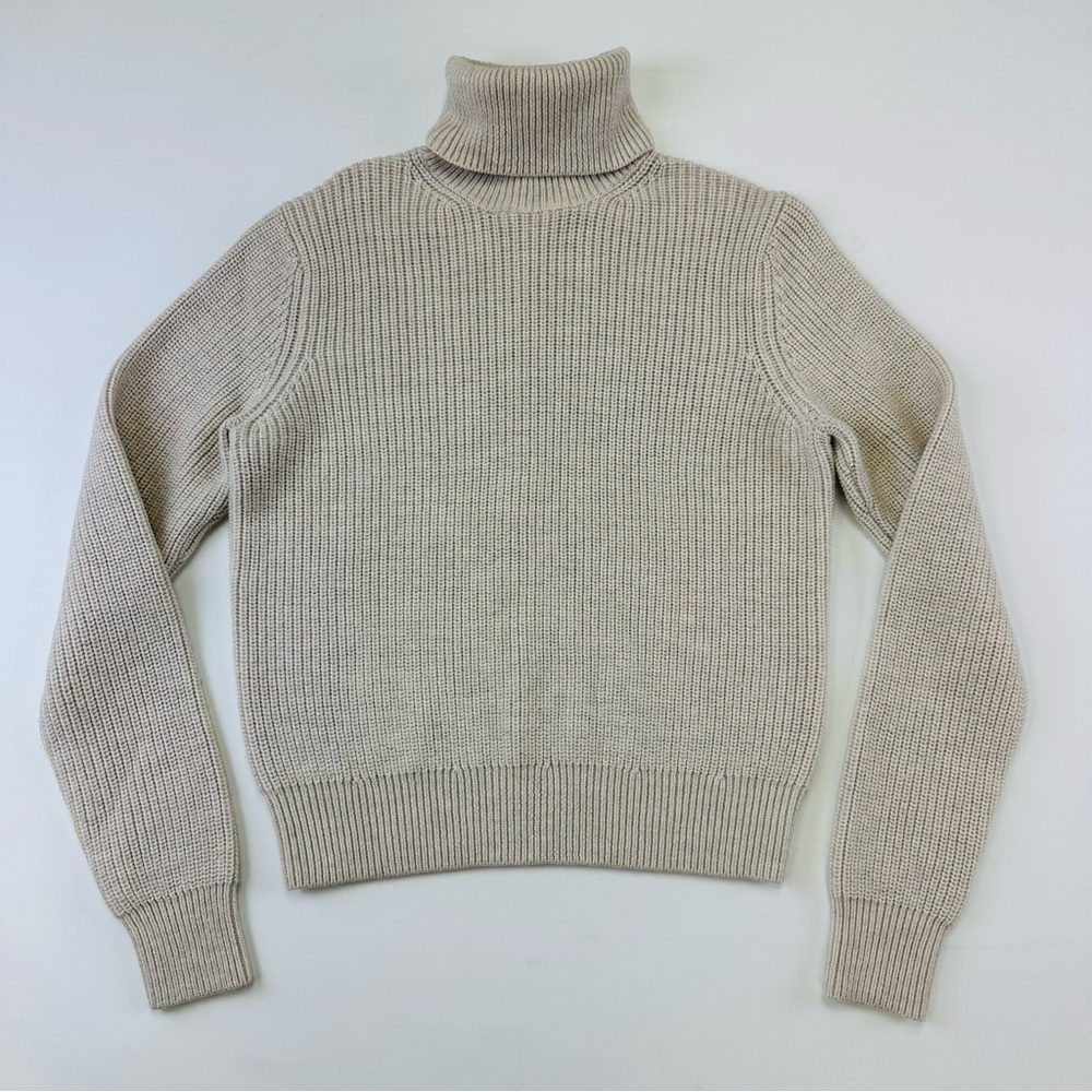 Aritzia Wilfred Laurel merino wool womens turtleneck size Small neutral ribknit